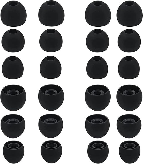 12 Pairs Silicone Replacement Eartips Earbud Ear Buds Tips Compatible with Sony WF-C700n,WF-1000XM4, WF/MDR/XBA Series and Other 3.8mm to 4.5mm Nozzle Earbuds Earphones, S/M/L Black