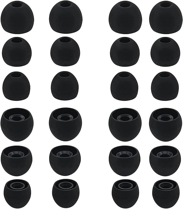 12 Pairs Silicone Replacement Eartips Earbud Ear Buds Tips Compatible with Sony WF-C700n,WF-1000XM4, WF/MDR/XBA Series and Other 3.8mm to 4.5mm Nozzle Earbuds Earphones, S/M/L Black
