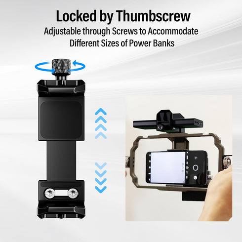 Sirui Universal Power Bank Holder, Aluminum Adjustable Clamp Mount for Camera, AM-BM