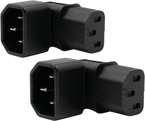 WYMECT IEC C14 to C13 Power Adapter PDU Plug/Socket Up 90 Degree for