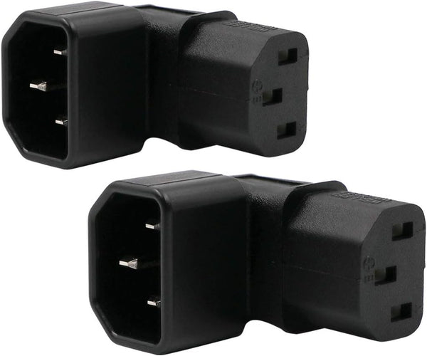 WYMECT IEC C14 to C13 Power Adapter PDU Plug/Socket Up 90 Degree for