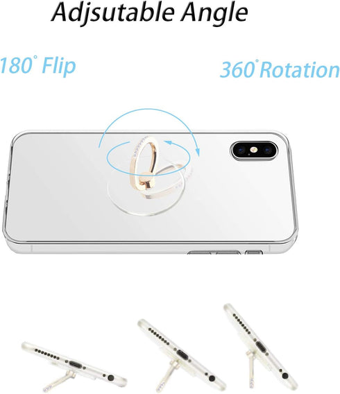 Transparent Clear Phone Holder Ring Grips, Finger Ring Stand for iPhone and Samsung Galaxy Cases