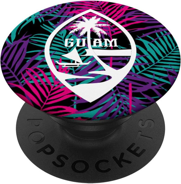 PopSockets PopGrip Tropical Guam Seal Guam Flag, Swappable Grip for Phones & Tablets