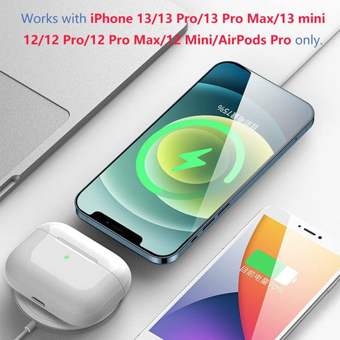 15W Wireless Charging Pad for iPhone 13/12 Series, iOS Earbuds Pro, Wireless Charging Station Mat (White)