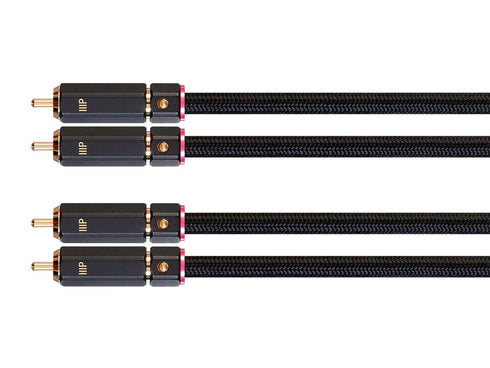 138076 3 Monoprice - Male RCA Two Channel Stereo Audio Cable - Feet - Black, Gold Plated Connectors, Double Shielded