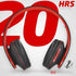PowerLocus Bluetooth Over-Ear Headphones, Wireless and Wired Headsets with Built-in Mic, Micro SD/TF, FM (Black/Red)
