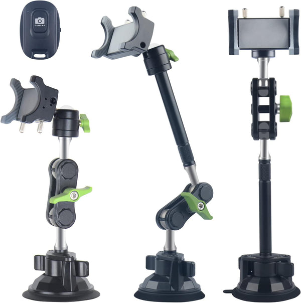 leepiya Car Phone Mount for Video Recording, Universal Magic Arm Suction Holder for All Smartphones & Cars