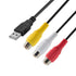 5FT, 2.0 3 USB to RCA Cable USB A Female to RCA Female Cord AV Composite Cable for DVDs, Digital Cameras, Camcorder