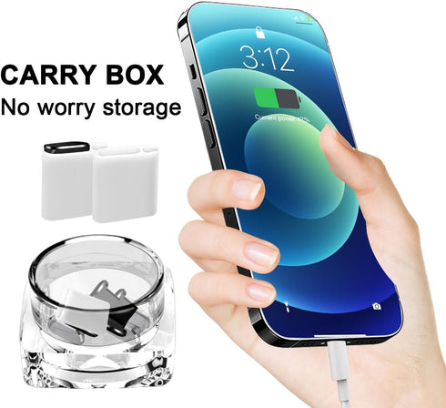 4 Pack USB C Anti Dust Plugs for iPhone 15 Pro Max Plus, Charging Port Cover Type C with 2 Plug Holders, Full