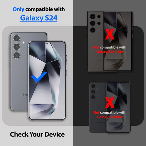 Whitestone DOME GLASS Screen Protector for Galaxy S24 - 9H Tempered Glass, Easy Installation Kit - 2 Pack