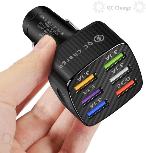 Car Charger Adapter, 2 Pack Alanph QC3.0 Multi Port Fast Charging USB Charger for iPhone, Android, Samsung, iPad