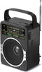 Portable AM FM Radio, Bluetooth 5.0 Radio with Loud Speaker, Built-in Rechargeable Battery, AC Power Plug, Black