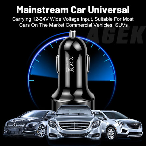 4 Port USB Car Charger Adapter, Car Charger USB C with Voltage Display PD 3.0 & QC 3.0 Fast Charging for iPhone,