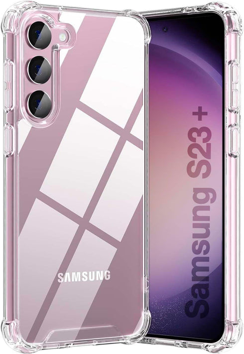 KIOMY Clear Case for Samsung Galaxy S23+ / S23 Plus, Shockproof Bumper Protective Cover Hybrid Design