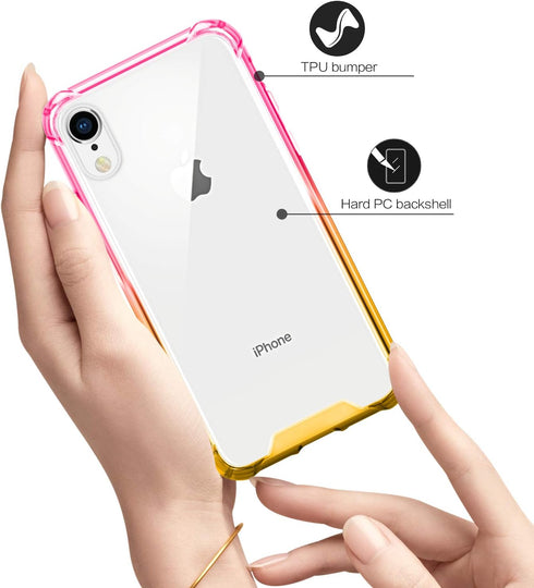 Salawat Clear Slim iPhone Xr Case, Anti Scratch TPU Bumper Shockproof Protective Case (Pink Gold) 6.1inch