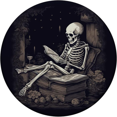 Librarian Skeleton Gothic Aesthetic PopSockets Standard PopGrip for Book Lovers