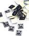 HS Zip Tie Mounts 3/4 Inch - 100 Pack Self Adhesive Cable Wire Tie Mounting Base Holder (Black Squares).