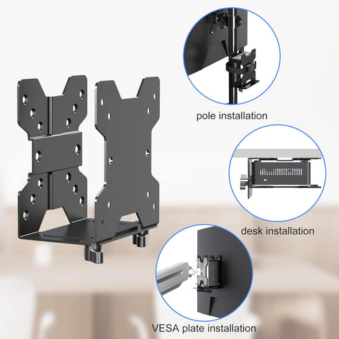 ZJJ002 suptek Thin Client Mount Bracket Adjustable Mini PC Mount Bracket,CPU VESA Under Desk and Monitor Arm Computer