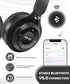Kids Bluetooth Headphones, On Ear Wireless Headsets for Children with Built-in Microphone, Foldable Stereo Detachable Aux 3.5mm Cord, Kids Headphones for Boys Girls School iPad Tablet (Black)