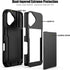 Nvollnoe 17 6.3 inch(Black) Compatible with iPhone Case with Card Holder Dual Layer Heavy Duty Protective Shockproof