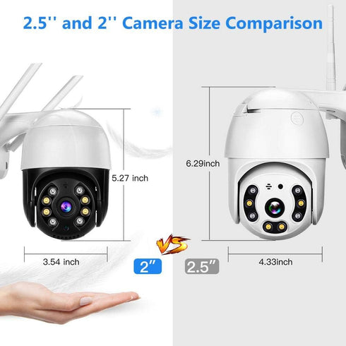 EVERSECU Outdoor PTZ Security Camera, 1080P, 2.4Ghz WiFi, Night Vision, Two Way Audio, Supports SD Card
