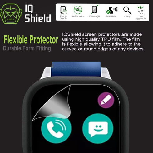 IQShield Screen Protector (6-Pack) Compatible with Verizon Gizmo Watch 2 - Anti-Bubble Clear TPU Film