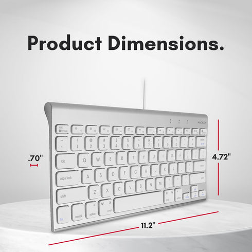 Macally Wired Keyboard for Mac | Compatible Apple Keyboard (78 Keys) for MacBook Pro/Air, iMac, Mac Mini