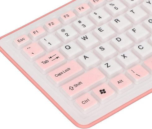 Foldable Silicone Keyboard, 103 Keys Wired Bluetooth Waterproof Rollup Keyboard, Mute Flexible Soft Rubber for PC