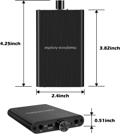 Headphone Amplifier with Bass Boost, Support 3.5mm AUX and Type-C for Mac, Phones, iPad, Xbox