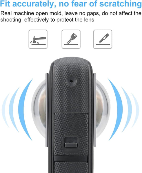 Puluz Sticky Lens Guards for Insta360 One X2, PC Protective Cover Cap for Waterproof 360 Action Camera Accessories