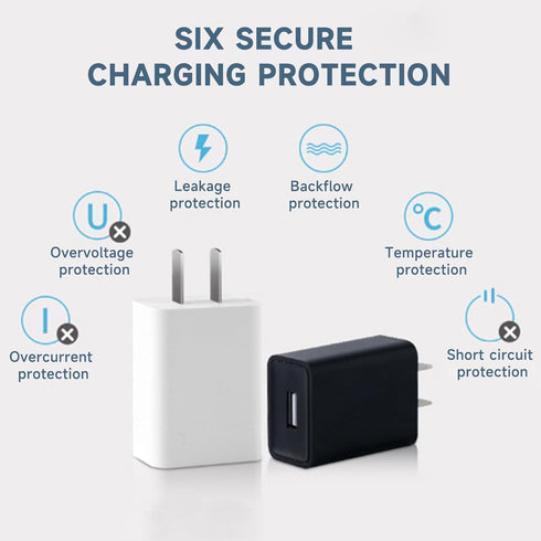 USB Wall Charger, 5V 2A Power Adapter, Fast Charging USB Charger Block for Baby Bottle Warmer, Phone, iPad, Kindle