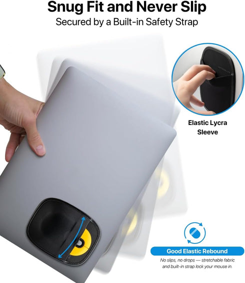 Afterplug 1 2, Stick-On Mouse Holder for Laptop, Adhesive Storage Pouch Compatible with Logitech Anywhere, Pebble