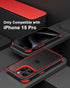 iPhone 15 Pro Case Compatible, Black/Red with Multicolor Shockproof Bumpers, Crystal Clear Back & Soft Silicone TPU