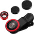 External Lens for Mobile Phone 3-in-1 Fisheye Macro Wide Angle Lens with Clip for iPhone and Smartphones