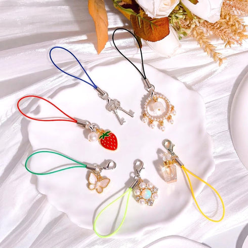 100 Phone Charms Strap, Pcs Cell Phone Lanyard String, Keychain String Bulk Phone Charm Lanyard Charm Strap for Hanging