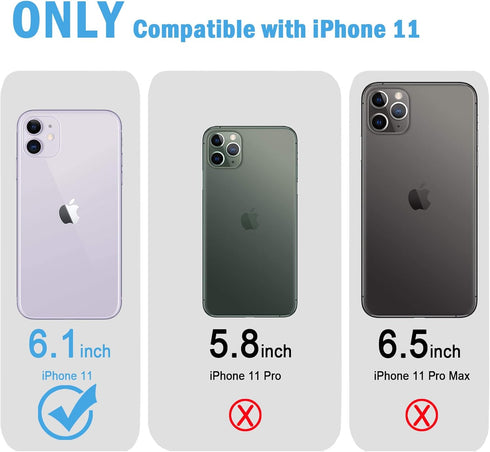 JJGoo Compatible iPhone 11 Case Clear, Transparent Shockproof Slim Anti-Scratch Hard PC Back Protective Bumper