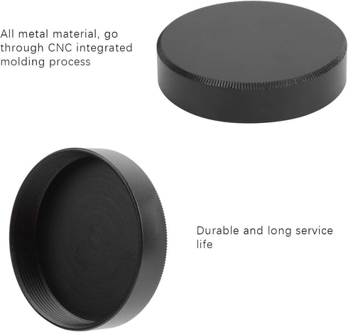 2Pcs Camera Lens Cap, Rear Cover, Aluminum Alloy Cap Protect Lens from Dust, Moisture for M42 Lens Mount.