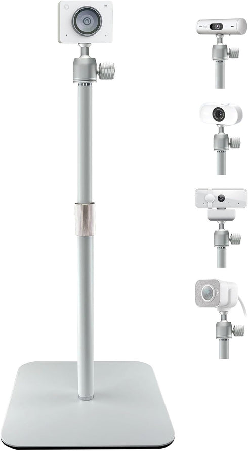 AceTaken White Webcam Stand for Logitech Brio 500,StreamCam,Lenovo,Elgato Neo Webcams