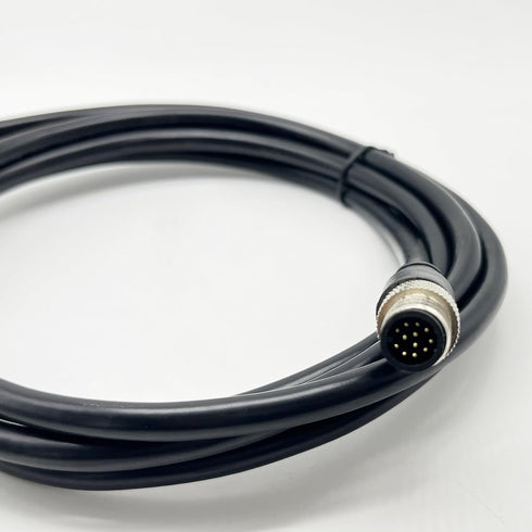 M12 12 Pin Male Connector Cable, A Code Straight Molding Cable for Industrial Molded Cable AWG26 (2Meter)