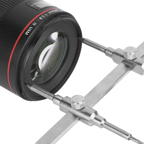 Stainless Steel Double Camera Lens Wrench, Lens Removal Tool for Disassembling and Maintaining 10 to 130mm Lenses