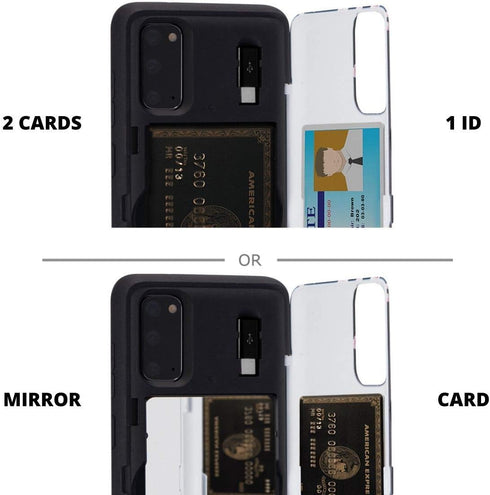 TORU CX PRO Case for Galaxy S20, Slim Protective Cover with Card Holder, Hidden Credit Cards Wallet Flip Slot