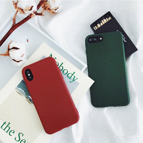 iPhone 7/8 Retro Case - Soft pro-TPU Cover, Slim & Flexible, Fashion Style, Forest Green for iPhone X, 6, 6s, 7 Plus.