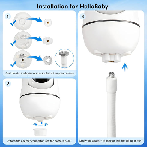 Annkoifu HB65/HB40/HB6550/HB6148/ HB6560/ HB66/ HB6339/ HB6550 SM935E, Baby Monitor Mount Compatible with HelloBaby