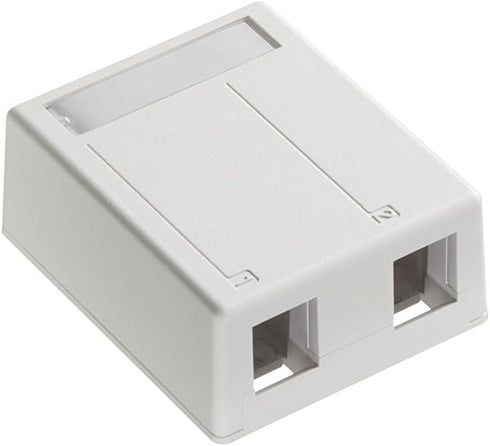 Leviton 4S089-2WP QuickPort Surface Mount Box, 2-Port, for Shielded Connectors, White