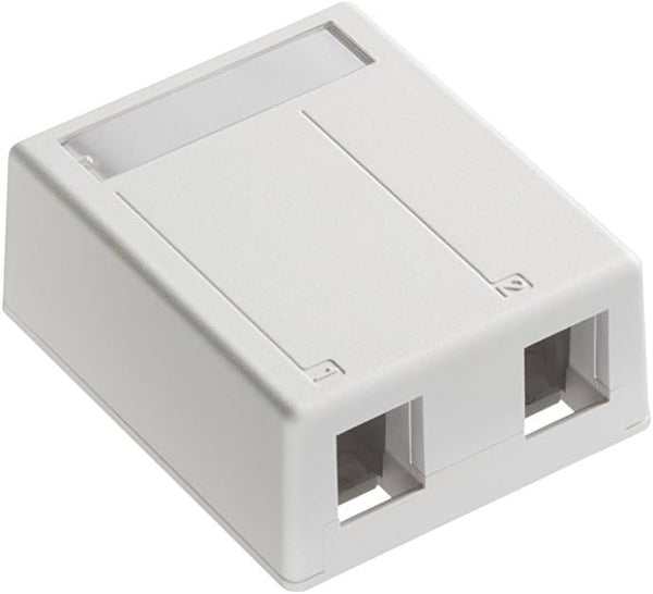 Leviton 4S089-2WP QuickPort Surface Mount Box, 2-Port, for Shielded Connectors, White