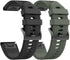 NotoCity Compatible Watch Band for Forerunner 935 - Sport Silicone Strap for Fenix 5/6, Black/Army Green