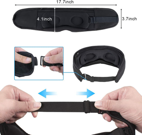 Sleep Headphones Black - Update Wireless 3D Eye Mask with Ultra-Thin HD Stereo Speakers for Side Sleepers, Travel
