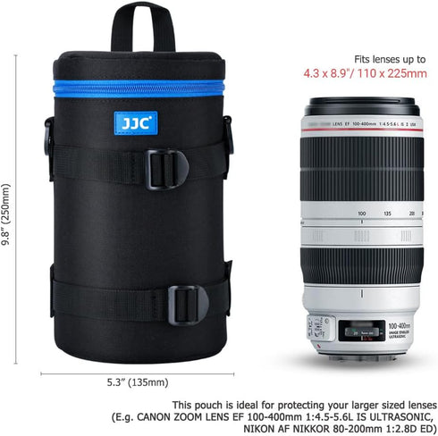600mm 70-200mm 70-200mm 80-200mm 4.3x8.9 JJC Camera Lens Pouch Case for Canon RF EF Nikon Nikkor AF-S AF & More, Zipper