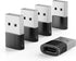 USB to USB C Adapter 5 Pack, Type C Female to Male Charger Converter for iPhone 15, iPad, Samsung Galaxy S23