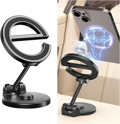 Ywdiml Car Phone Holder, 360 Rotation Adjustable Letter E Design Magnetic Dashboard Smartphone